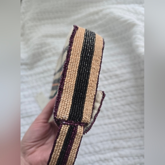 Anthropologie Fiona Beaded Horse Equestrian British Check Old Money NWT - Picture 11 of 13